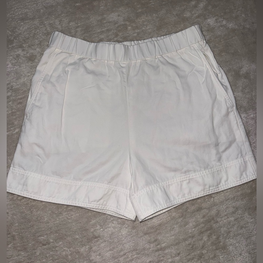 Cos Cotton Linen Shorts, 10, White